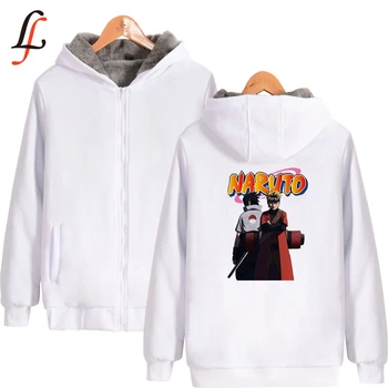 Anime Naruto Plus Bieza Hoodies Sporta Krekls Vakariņas Silts Ziemas Mētelis Rāvējslēdzēju Harajuku Jaka (Unisex) Streetwear Lielgabarīta