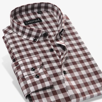 GREVOL Augstas Kvalitātes Pleds Krekls Vīriešiem Zīmola Apģērbi Ir Kokvilnas Krekls ar garām Piedurknēm Vīriešu Rudens Gadījuma Britu Stils Piecas Krāsas